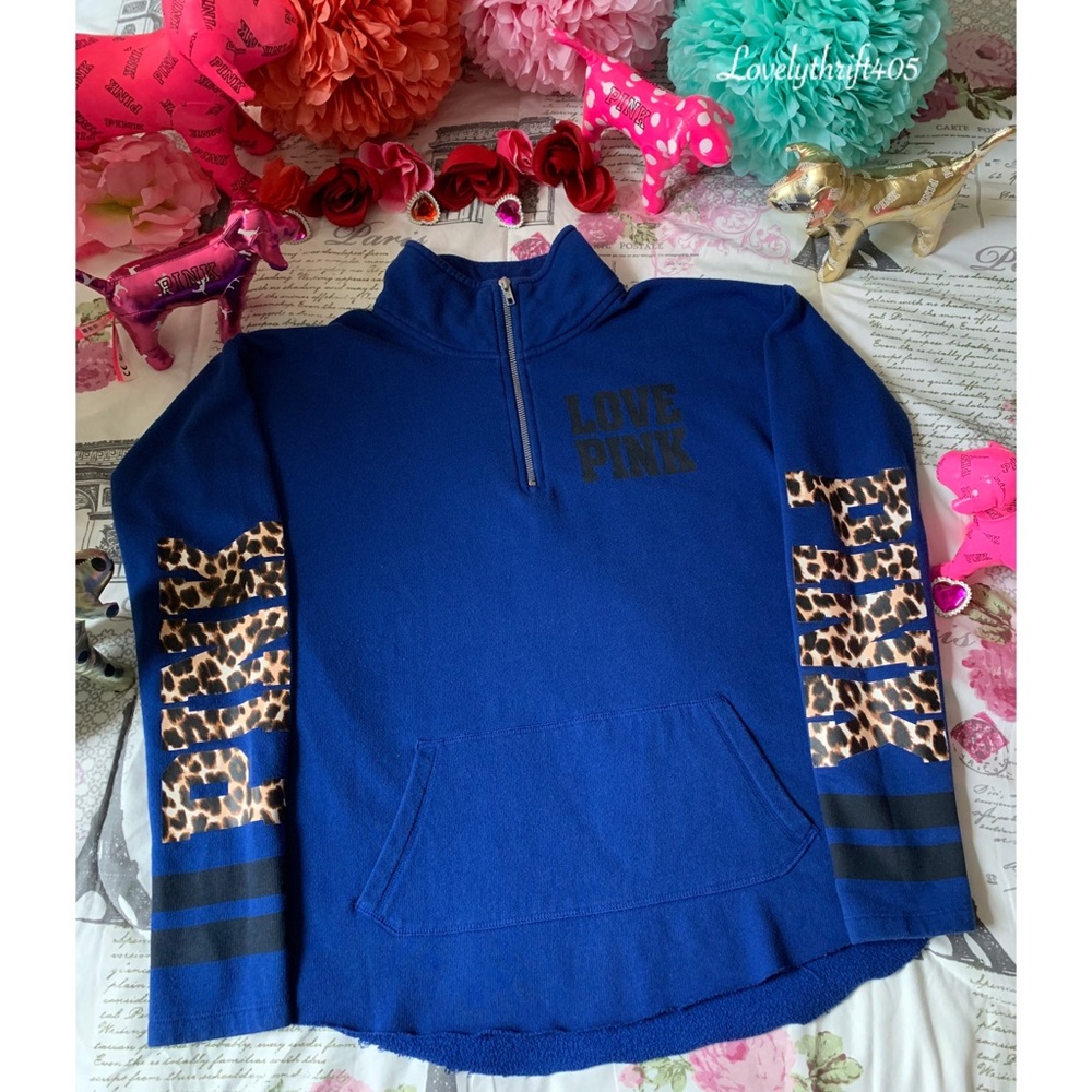 Victoria’s Secret Pink Cheetah Print Quarter Zip